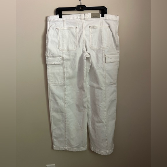 Hudson Women's Maternity Utility Wide-Leg Cargo Jeans in White Size 33 - Picture 7 of 10